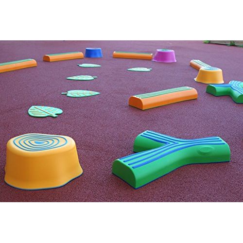  edxeducation-63092 Step-a-Forest - in Home Learning Supplies for Kids Physical Play - 22 Piece Obstacle Course - Indoor and Outdoor - Exercise and Gross Motor Skills - Coordination