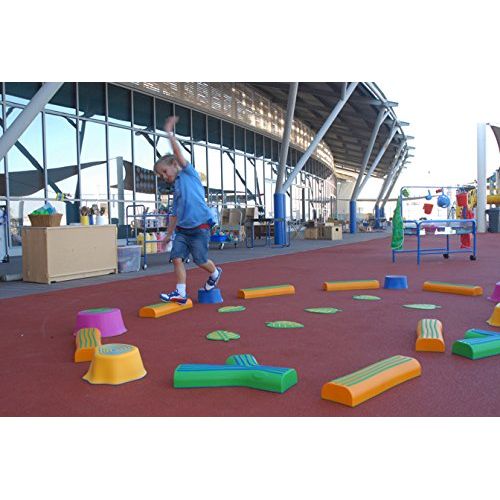  edxeducation-63092 Step-a-Forest - in Home Learning Supplies for Kids Physical Play - 22 Piece Obstacle Course - Indoor and Outdoor - Exercise and Gross Motor Skills - Coordination