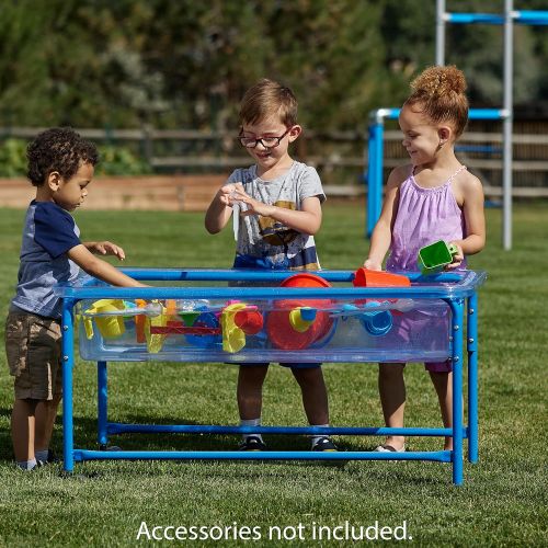  edxeducation Sand and Water Play Table - in Home Learning Station for Kids Sensory Play - 23” High - Tubular Steel Frame - Includes Cover and Plug - Indoor and Outdoor