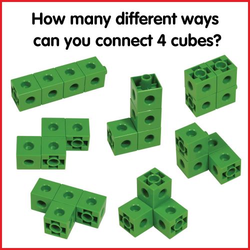  Edx Education Linking Cubes - in Home Learning Toy for Early Math - Set of 100 - .8 inch Size - Connecting Blocks - Preschoolers Aged 3+ and Elementary Aged Kids