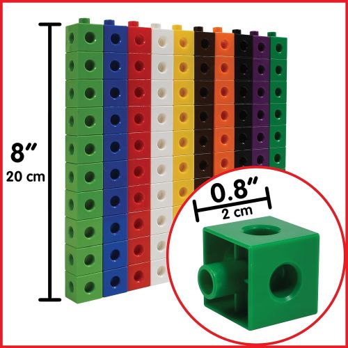  Edx Education Linking Cubes - in Home Learning Toy for Early Math - Set of 100 - .8 inch Size - Connecting Blocks - Preschoolers Aged 3+ and Elementary Aged Kids