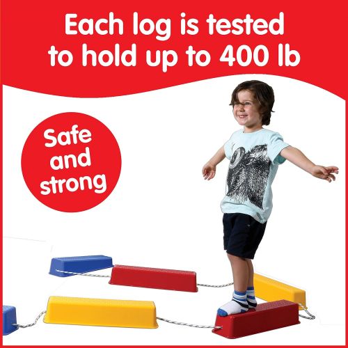  Edx Education Step-a-Logs - in Home Learning Supplies for Physical Play - Indoor and Outdoor - Exercise and Gross Motor Skills - Stackable - Build Coordination