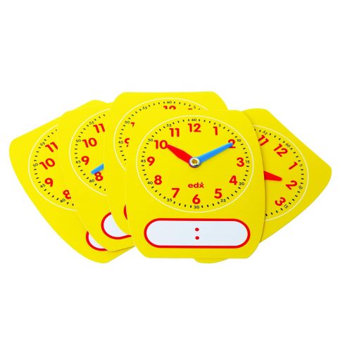  Learning Advantage edx Education Write-On/Wipe-Off Clock Dials - Set of 5