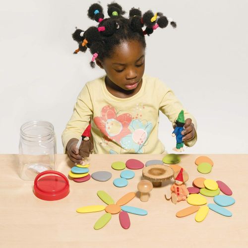  edx education Junior Rainbow Pebbles - Earth Colors - Mini Jar - Ages 18M+ - Sorting and Stacking Stones - Early Math Manipulative for Children - First Counting and Construction To