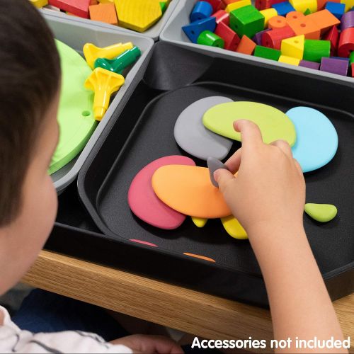  edx Education Fun2 Play Tray - Infinite Black - Chalkboard for Kids - Explore Art, Fine Motor Skills, Manipulatives - for Use with Our Fun2 Play Sand and Water, Sensory and Activit