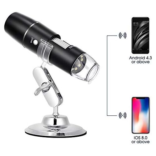  [아마존베스트]EECOO Microscope Camera Digital Wifi Microscope HD 0.3MP Kids Camera 1000X Magnification Magnification Endoscope with 8 LEDs for Child, Students, Engineers