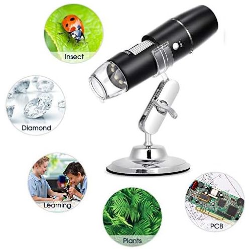  [아마존베스트]EECOO Microscope Camera Digital Wifi Microscope HD 0.3MP Kids Camera 1000X Magnification Magnification Endoscope with 8 LEDs for Child, Students, Engineers