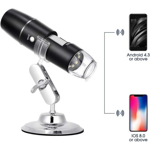  [아마존베스트]EECOO Microscope Camera Digital Wifi Microscope HD 0.3MP Kids Camera 1000X Magnification Magnification Endoscope with 8 LEDs for Child, Students, Engineers