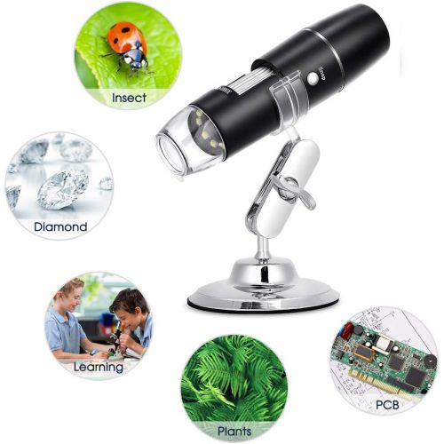  [아마존베스트]EECOO Microscope Camera Digital Wifi Microscope HD 0.3MP Kids Camera 1000X Magnification Magnification Endoscope with 8 LEDs for Child, Students, Engineers