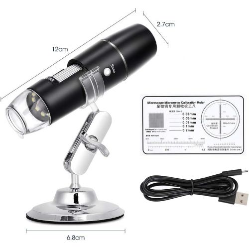  [아마존베스트]EECOO Microscope Camera Digital Wifi Microscope HD 0.3MP Kids Camera 1000X Magnification Magnification Endoscope with 8 LEDs for Child, Students, Engineers