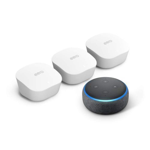  [아마존핫딜][아마존 핫딜] Eero Amazon eero mesh WiFi system (3-pack) with free Echo Dot (Charcoal)