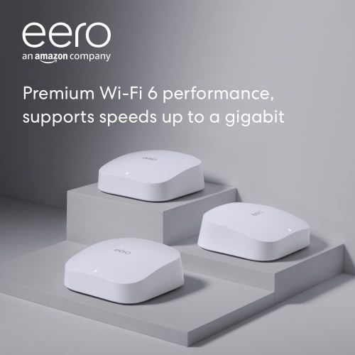  [아마존베스트]Introducing Amazon eero Pro 6 tri-band mesh Wi-Fi 6 system with built-in Zigbee smart home hub (3-pack)