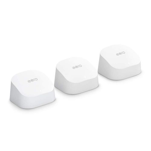  [아마존베스트]Introducing Amazon eero 6 dual-band mesh Wi-Fi 6 system with built-in Zigbee smart home hub (3-pack, 1 eero 6 router + 2 eero 6 extenders)