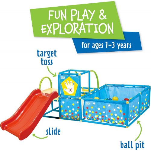  Eezy Peezy Active Play 3 in 1 Jungle Gym PlaySet  Includes Slide, Ball Pit, & Toss Target with 50 Colorful Balls