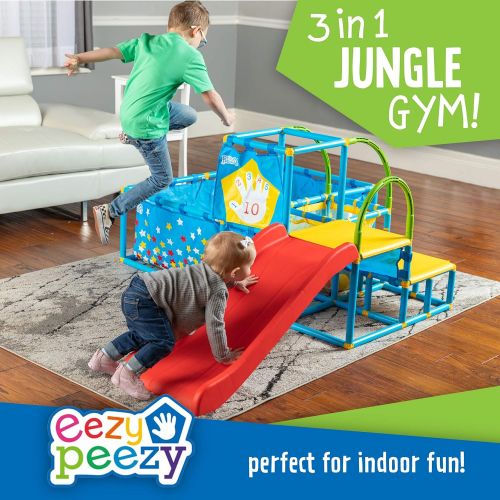  Eezy Peezy Active Play 3 in 1 Jungle Gym PlaySet  Includes Slide, Ball Pit, & Toss Target with 50 Colorful Balls