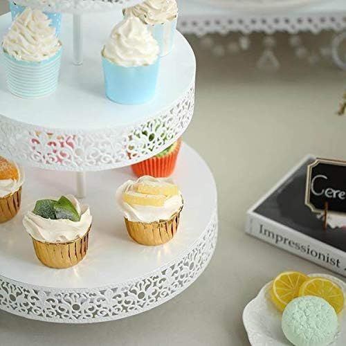  Efavormart 23 Tall WHITE 3-Tier Metal Reversible Dessert Cupcake Stand For Wedding Decoration Event