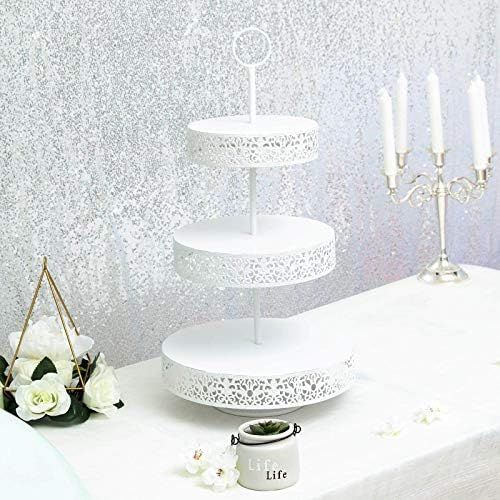  Efavormart 23 Tall WHITE 3-Tier Metal Reversible Dessert Cupcake Stand For Wedding Decoration Event