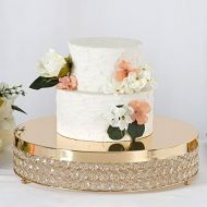 Efavormart.com Efavormart Gold Grand Wedding Beaded Crystal Metal Cake Centerpiece Stand Wedding Party Rise Cake Display Stand - 15.5 Diameter