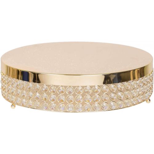  Efavormart.com Efavormart Gold Grand Wedding Beaded Crystal Metal Cake Centerpiece Stand Wedding Party Rise Cake Display Stand - 15.5 Diameter