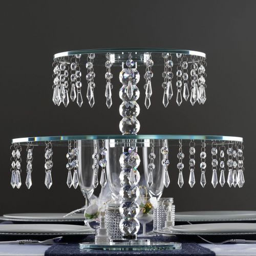  Efavormart.com Efavormart 16 Handcrafted Round Crystal Glass Chandelier Style Wedding Cake Riser Stand/Wedding Centerpiece