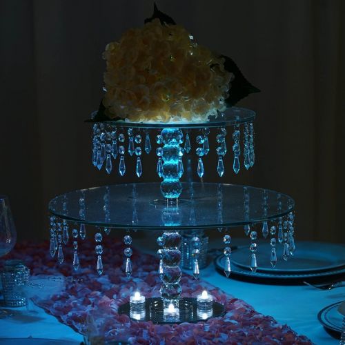  Efavormart.com Efavormart 16 Handcrafted Round Crystal Glass Chandelier Style Wedding Cake Riser Stand/Wedding Centerpiece