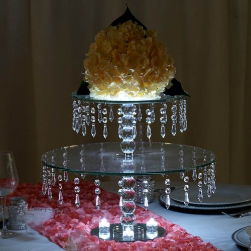  Efavormart.com Efavormart 16 Handcrafted Round Crystal Glass Chandelier Style Wedding Cake Riser Stand/Wedding Centerpiece