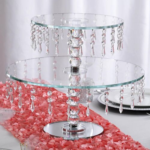  Efavormart.com Efavormart 16 Handcrafted Round Crystal Glass Chandelier Style Wedding Cake Riser Stand/Wedding Centerpiece