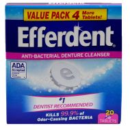 (Pack of 24, 480 Ct) Efferdent Denture Cleanser Anti-Bacterial, 20ct