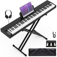 88 Key Digital Piano Keyboard,88 Key Full Size Weighted Hammer Action Electric Keyboard Piano with 200 Rhythms,200 Tones, Piano Keyboard with Stand, TriplePedal,Headphone, Carrying Bag