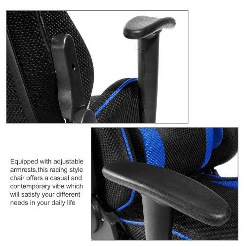  Eficentline Gaming Chair Racing Style Swivel Executive Office Chair High Back Adjustable Mesh Computer Chair with Headrest and Lumbar Support(Blue/Black)