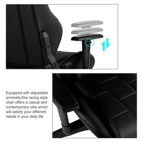  Eficentline Case of 5, Gaming Chair Racing Style High Back Ergonomic Executive Office Swivel Computer Chair Height Adjustable Task Chair Reclining with Lumbar Support and Headrest