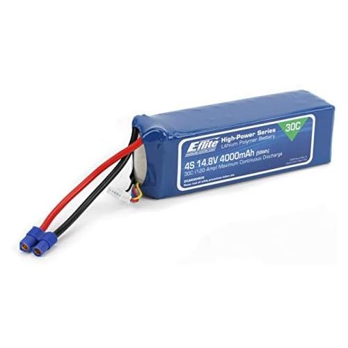  E-flite 4000mAh 4S 14.8V 30C LiPo12AWG EC3 Battery