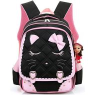 [아마존베스트]Efree Cute Cat Face Bow Diamond Bling Waterproof Pink School Backpack Girls Book Bag