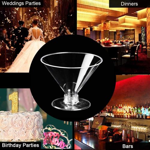  [아마존베스트]EggFoil Disposable Cocktail Glasses, 25 Pcs Plastic martini Glasses for Weddings Parties, Events, Cocktails Parties