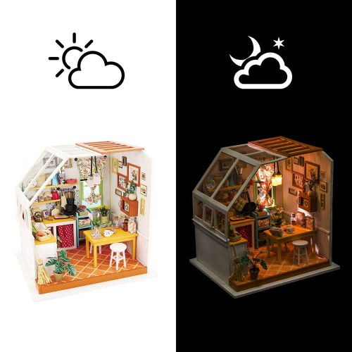  Eggschale Dollhouse Miniature DIY House Kit 3D Model Wooden Toy House Alices Dreamy Bedroom Creative Gifts for Kids Girlfriend Women Birthday Childrens Day Valentines Day