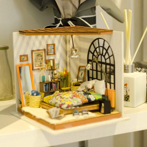  Eggschale Dollhouse Miniature DIY House Kit 3D Model Wooden Toy House Alices Dreamy Bedroom Creative Gifts for Kids Girlfriend Women Birthday Childrens Day Valentines Day