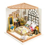 Eggschale DIY Miniature Furniture Kit 3D Wooden Dollhouse Jasons Kitchen Toy Dollhouse Accessories LED Light Gifts for Teens Adults Friends