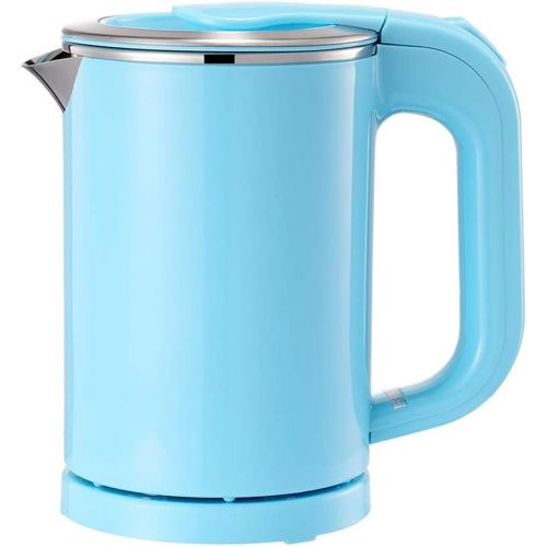  Eglaf 0.5L Small Electric Kettle - Portable Mini Stainless Steel Travel Kettle - Water Touch Inner Surface without Plastic & Cool Touch Outer Surface (Blue)