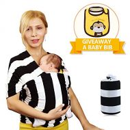 Egmao baby Baby Carrier Sling Wrap by EGMAO BABY - Baby Carrier, Cuddle Up Baby Wrap -Specialized for Newborn and Infants - Blackwhite 200 x 22