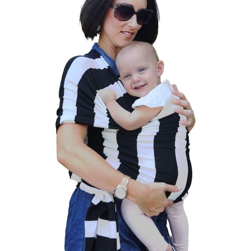  Egmao baby Baby Carrier Sling Wrap by EGMAO BABY - Baby Carrier, Cuddle Up Baby Wrap -Specialized for Newborn and Infants - Blackwhite 200 x 22