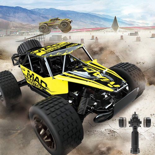  Egoelife All Terrain RC Cars, Remote Control Car Toys High Speed Off Road RC Truck 2WD 2.4Ghz Radio Controlled Electric Racing Car for Kids and Adults(Yellow)