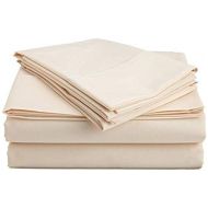 Egyptian Cotton Collection Heavy Fabric Sheet Set Solid Pattern 1500 Thread Count Heavy Fabric Rich Egyptian Cotton Quality 4-Pieces Luxurious Sheet Set Fits Mattress 13-15 Inch Deep Pockets (King, Ivory)