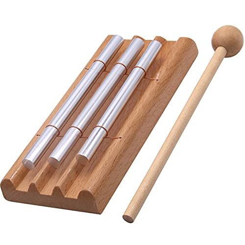  Meditation Trio Chime, Ehome Solo Percussion Instrument with Mallet for Prayer, Yoga, Eastern Energies, Musical Chime Toys for Children, Teachers Classroom Reminder Bell