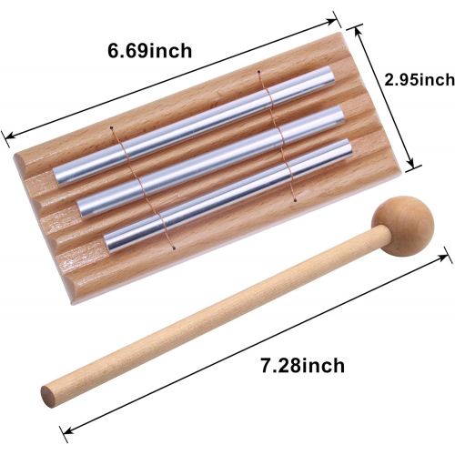  Meditation Trio Chime, Ehome Solo Percussion Instrument with Mallet for Prayer, Yoga, Eastern Energies, Musical Chime Toys for Children, Teachers Classroom Reminder Bell