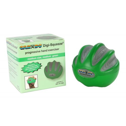  Eif FEI 10-1982 Fabrication Cando Digi-Squeeze Hand/Finger Exerciser, Medium, Green