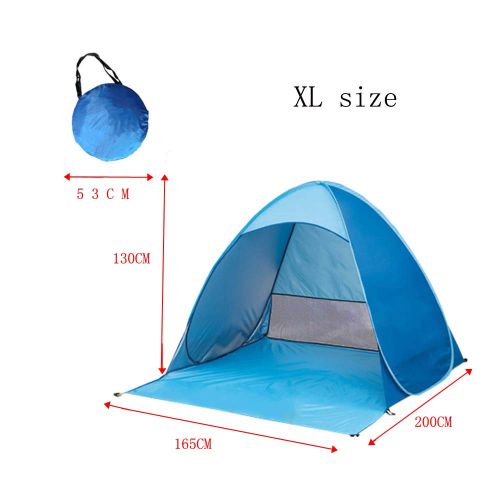  Eif Fei Beach Tent Super Bluecoast Beach Umbrella Outdoor Sun Shelter Cabana Automatic Pop Up UPF 50+ Sun Shade Portable Camping Fishing Hiking Canopy Easy Setup 3 or 4 Person