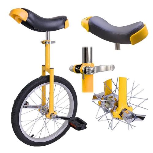  Eight24hours 18 Yellow Unicycle Cycling Scooter Circus Bike Skidproof Tire Balance Exercise Only