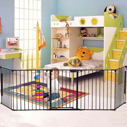  Eight24hours Fireplace Fence Baby Safety Fence Hearth Gate BBQ Metal Fire Gate Pet Dog Cat