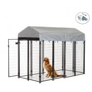 Eight24hours Outdoor Dog Kennel Run House Crate Cage Enclosure Anti-UV Roof Patio Pet Shelter - L48 x W96 xH 58 - 72