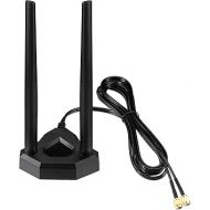 Eightwood Dual Band WiFi Antenna 2.4GHz 5GHz RP-SMA WiFi Antennae with 6.5ft Extension Cable for PC Desktop Computer PCI PCIe WiFi Bluetooth Card Wireless Network Router